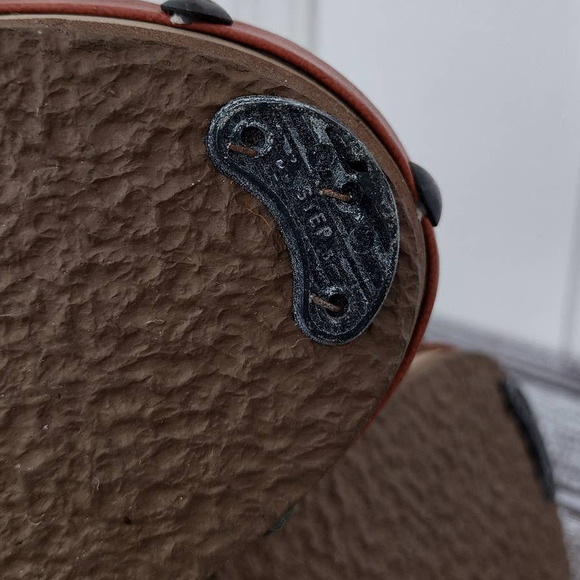 Dr. Scholl's | RARE Vintage Orange-Red Leather Studded Wooden Clogs Cotton Braid - Picture 14 of 16